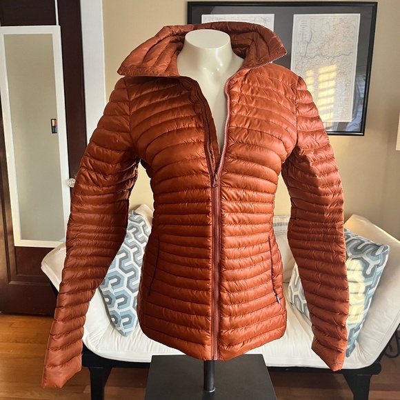 Arcteryx Yerba Goose Down Puffer Jacket Orange Full Zip - Picture 1 of 8